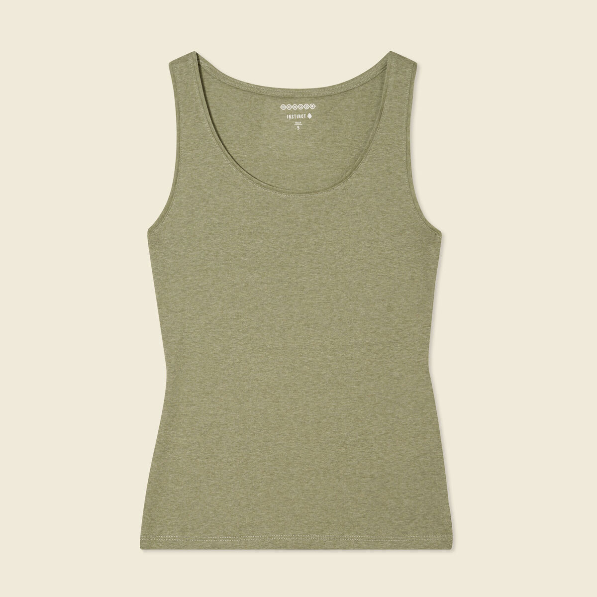 Débardeur femme uni col arrondi Instinct vert kaki femme