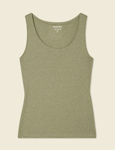 Débardeur femme uni col arrondi Instinct vert kaki femme