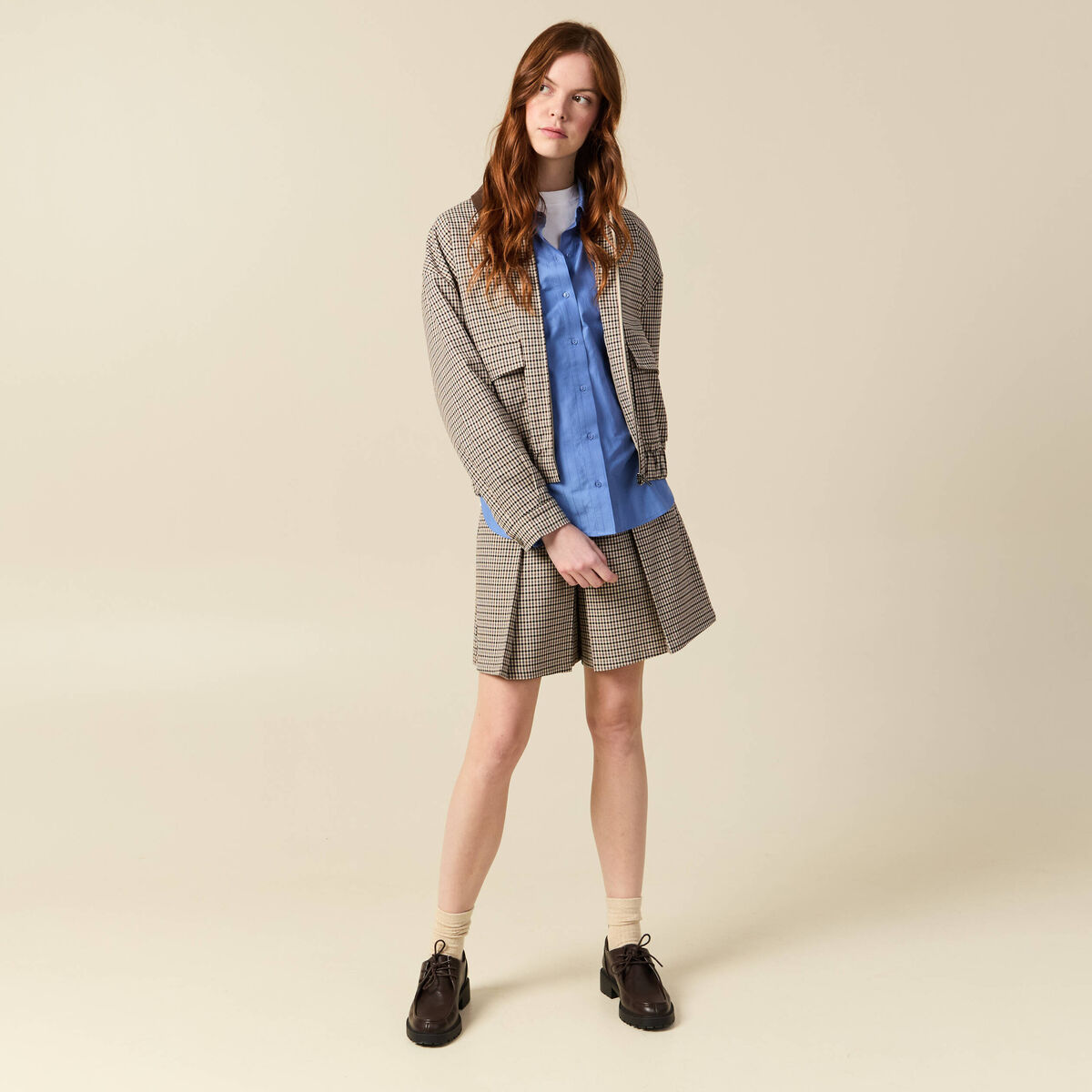Chemise oversize en coton bleu ciel femme