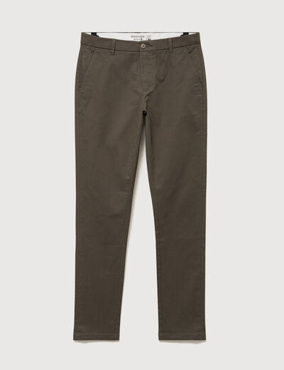 Pantalon chino slim taupe homme