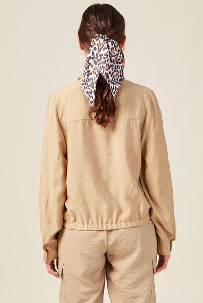 Chemise manches longues beige femme