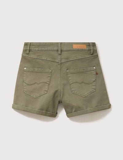 Short mom taille haute vert kaki femme