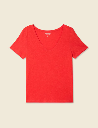T-shirt manches courtes rouge femme