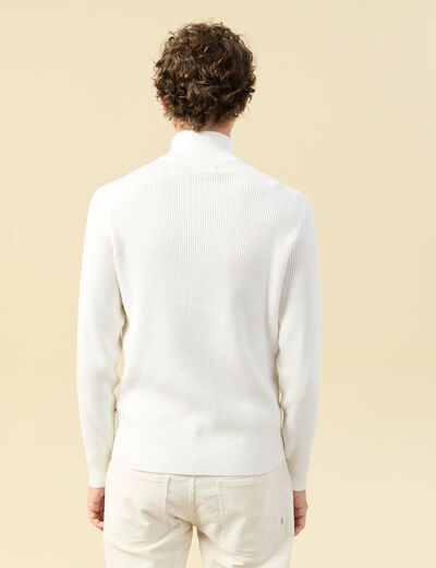 Pull col camionneur ecru homme
