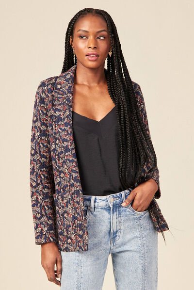 Cardigan manches longues multicolore femme