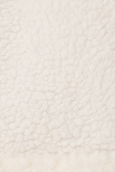Sweat à capuche laine mouton ecru homme