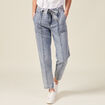 Jeans paperbag ceinturé denim snow bleu femme