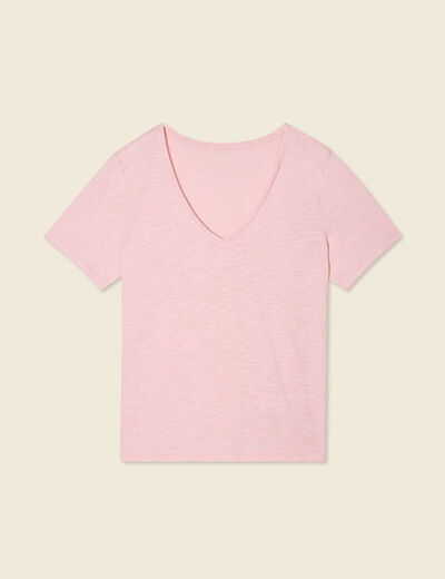 T-shirt manches courtes rose clair femme