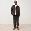 Pantalon large en velours vert kaki homme