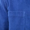 Surchemise courte droite en velours bleu electrique homme