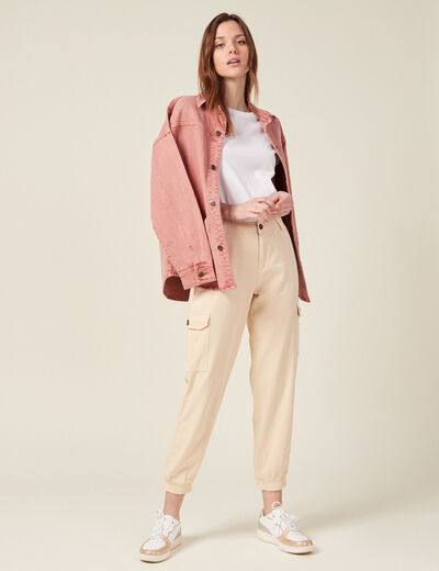 Pantalon éco-responsable creme femme