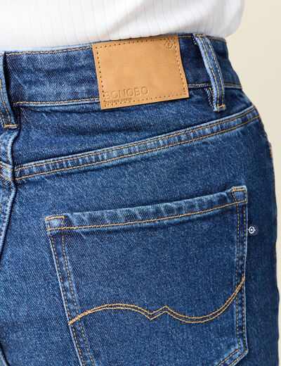Jeans barrel slouchy taille haute 7/8ème denim brut femme