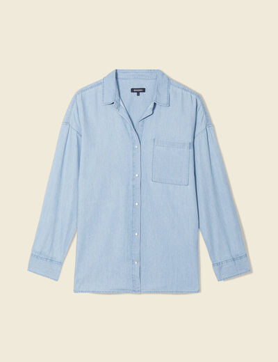 Chemise en jean denim bleach femme