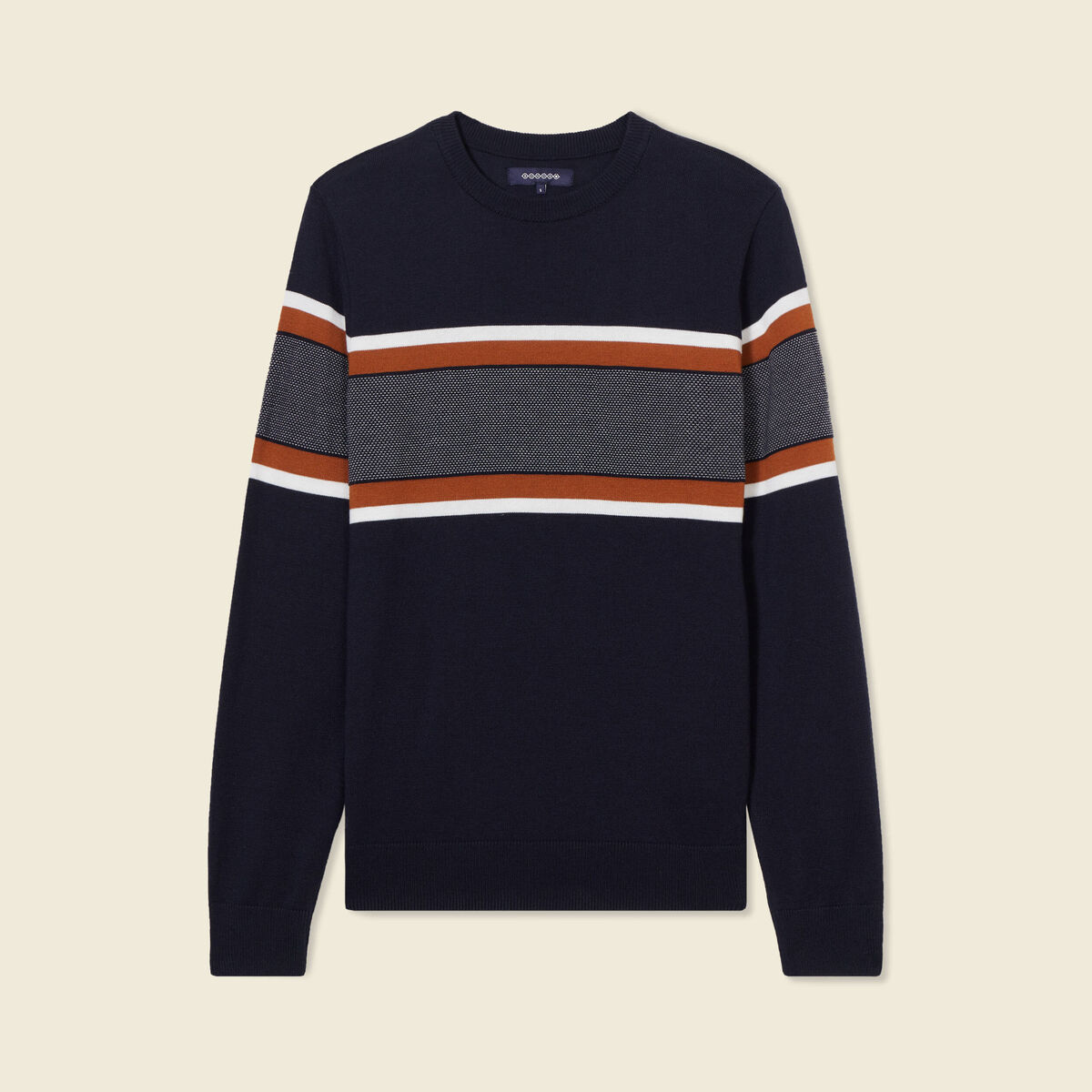 Pull manches longues bleu foncé homme