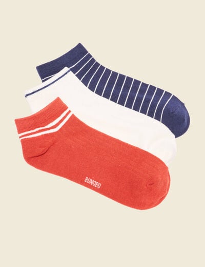Lot 3 paires chaussettes orange foncé homme