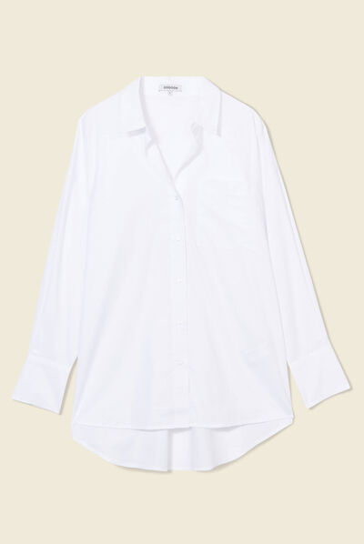 Chemise manches longues blanc femme
