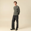 Pull manches longues col rond vert kaki homme