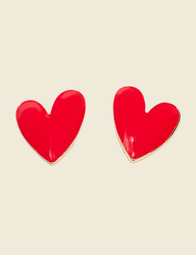 Boucles d'oreilles clous rouge femme