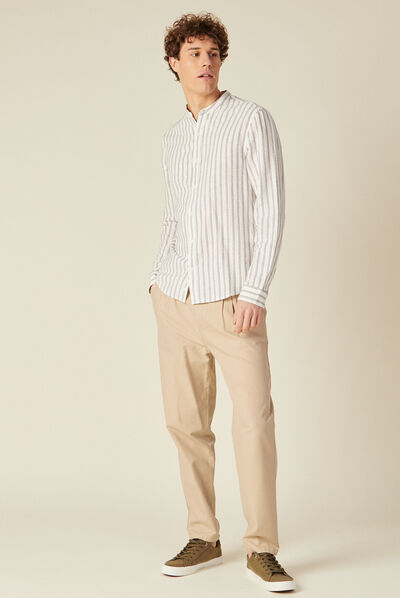 Chemise manches longues ecru homme