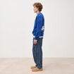 Sweat droit col rond manches longues bleu electrique homme