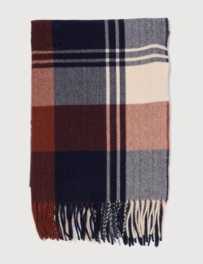 Plaid marron fonc&eacute; homme