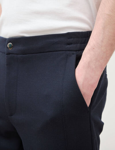 Pantalon droit longueur 32 bleu marine homme