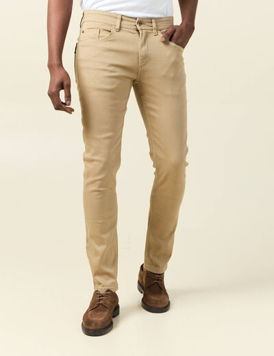 Jeans slim éco-responsable beige homme