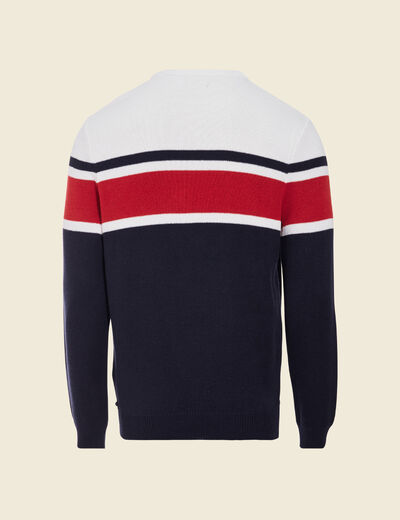 Pull manches longues bleu marine homme