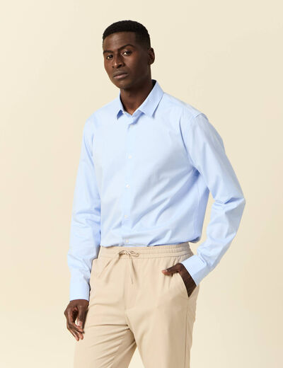 Chemise manches longues bleu ciel homme