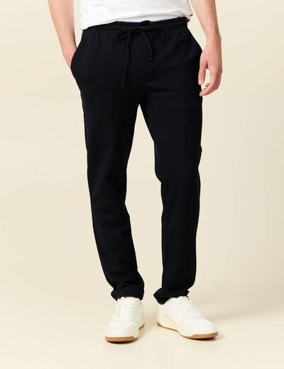 Pantalon chino jogger bleu marine homme
