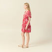 Robe évasée manches courtes rouge femme