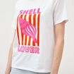 T-shirt en coton manches courtes blanc femme