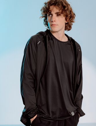 T-shirt col rond manches courtes noir homme