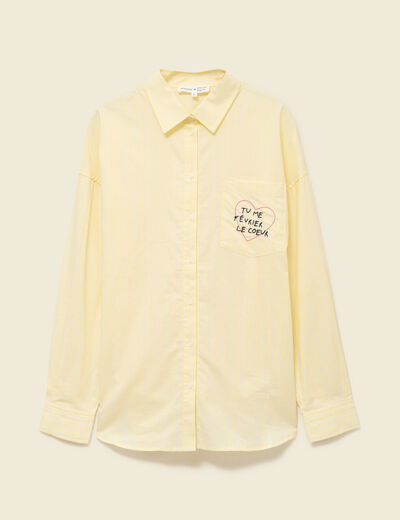 Chemise brod&eacute;e Atelier Beguin x Bonobo jaune femme