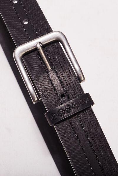 Ceinture embossée noir homme
