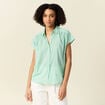 Blouse manches courtes vert clair femme