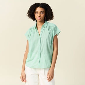 Blouse manches courtes vert clair femme