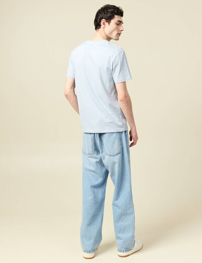 T-shirt manches courtes homme bleu gris homme