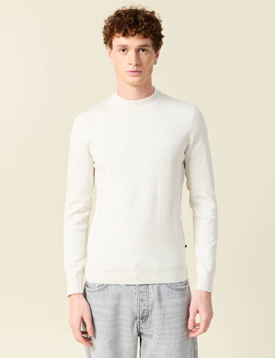 Pull manches longues ecru homme