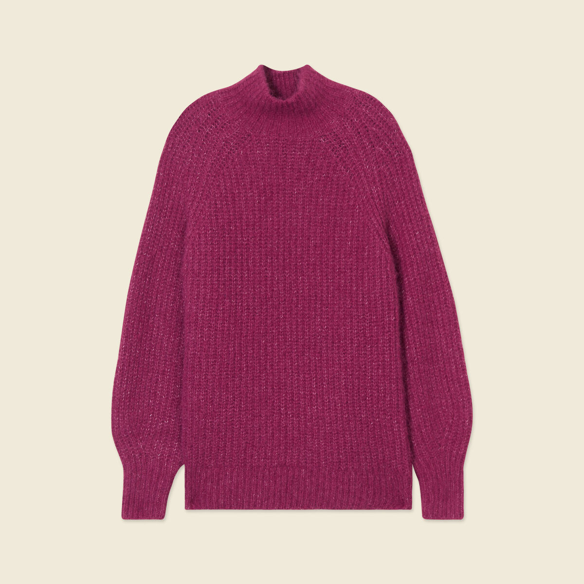Pull manches longues prune femme