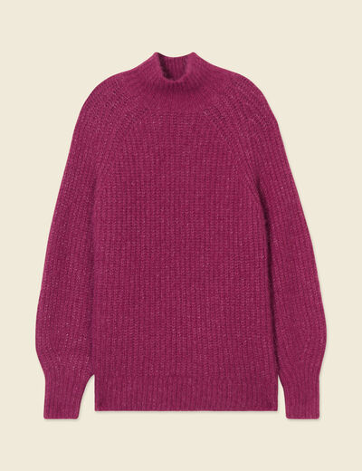 Pull manches longues prune femme