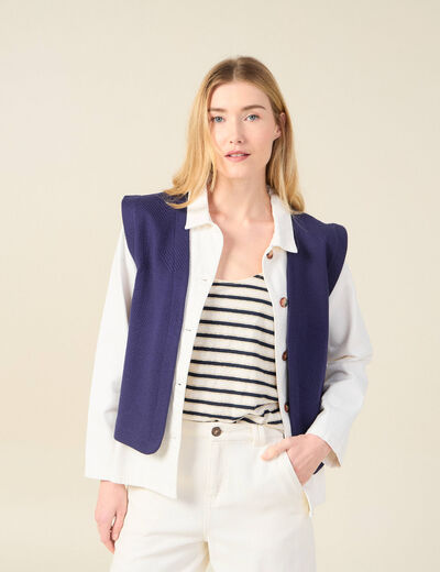 Gilet sans manches bleu femme