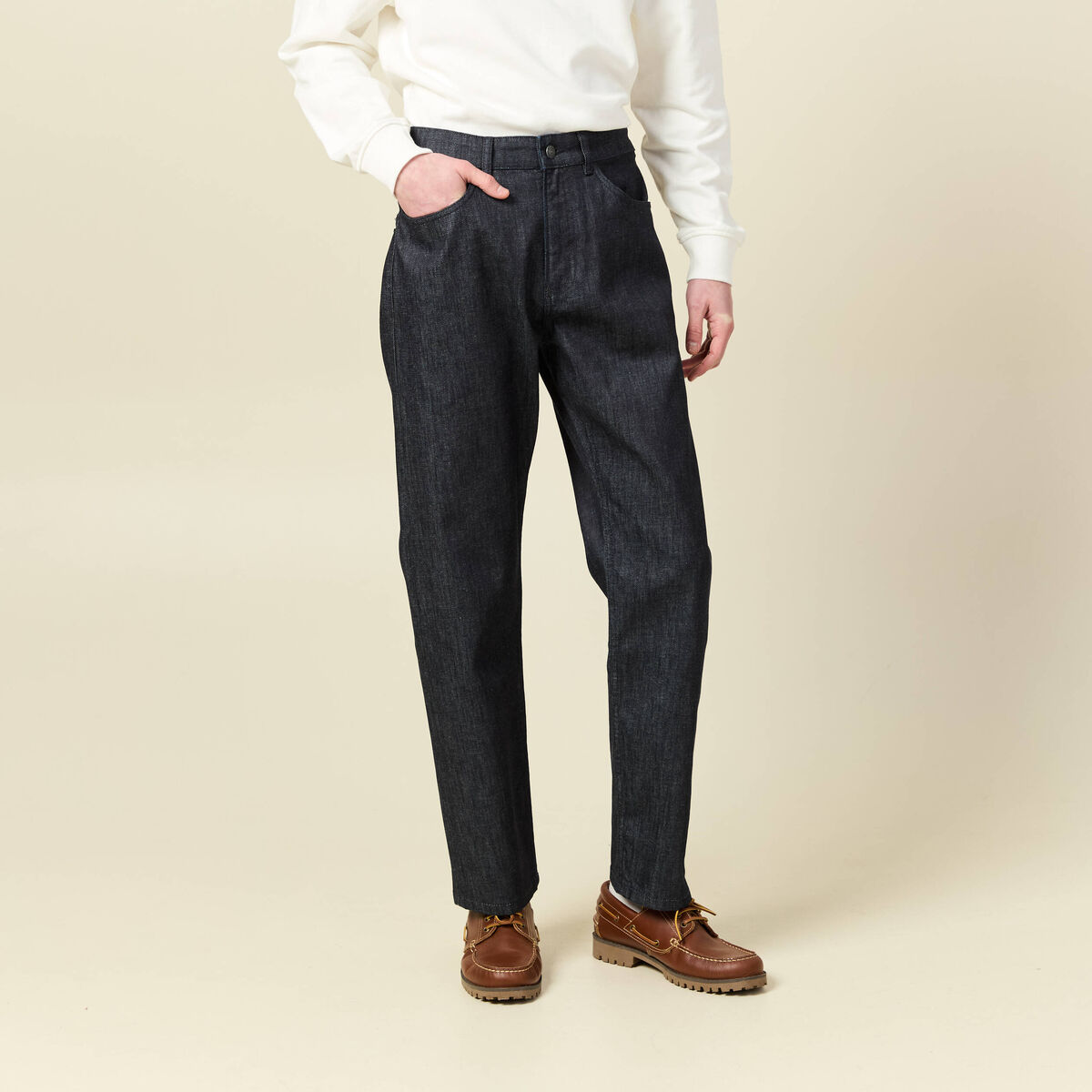 Jeans regular longueur 32 denim brut clean homme