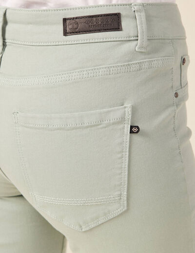 Pantalon slim 7/8ème vert pastel femme
