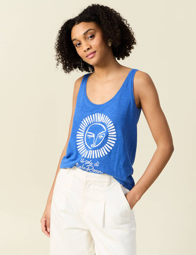 Débardeur sans manches bleu electrique femme