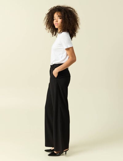 Pantalon loose taille standard fluide noir femme