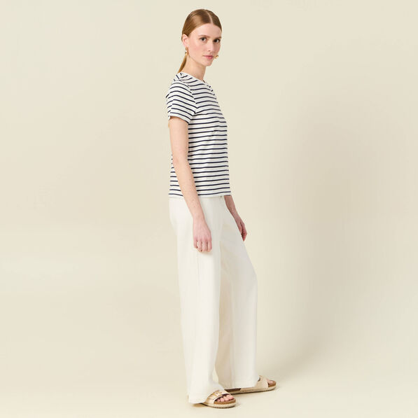 T-shirt manches courtes ecru femme