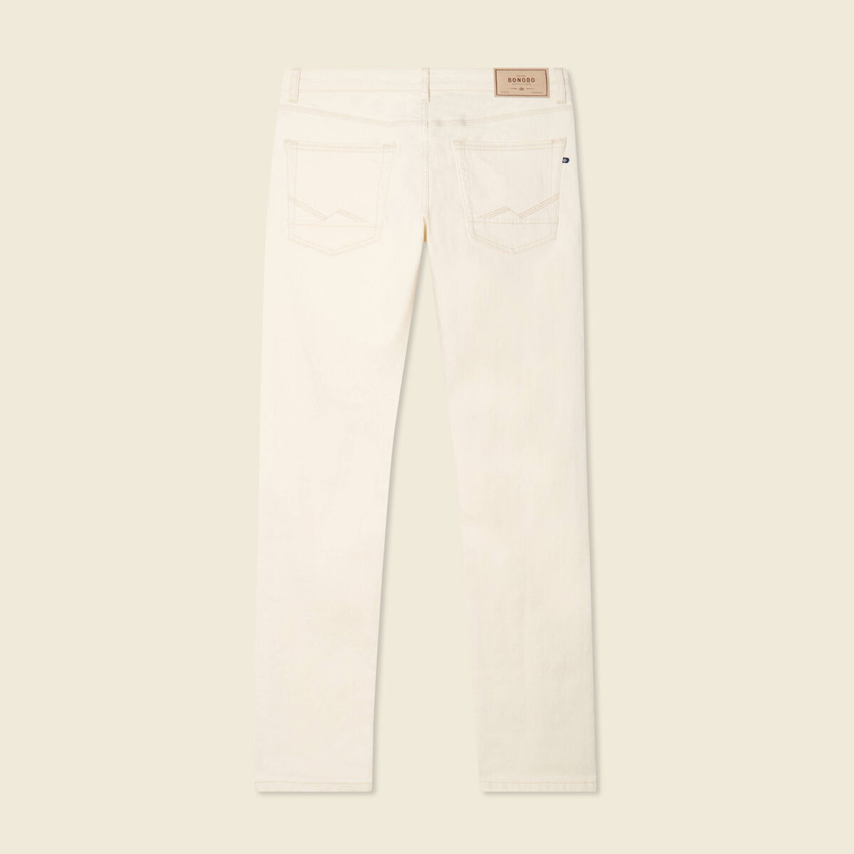 Jeans straight 5 poches ecru homme