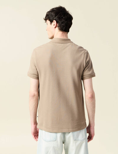 Polo manches courtes taupe homme