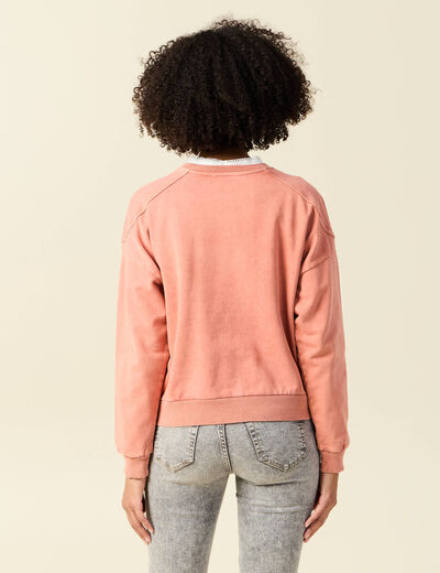 Sweat manches longues rose femme